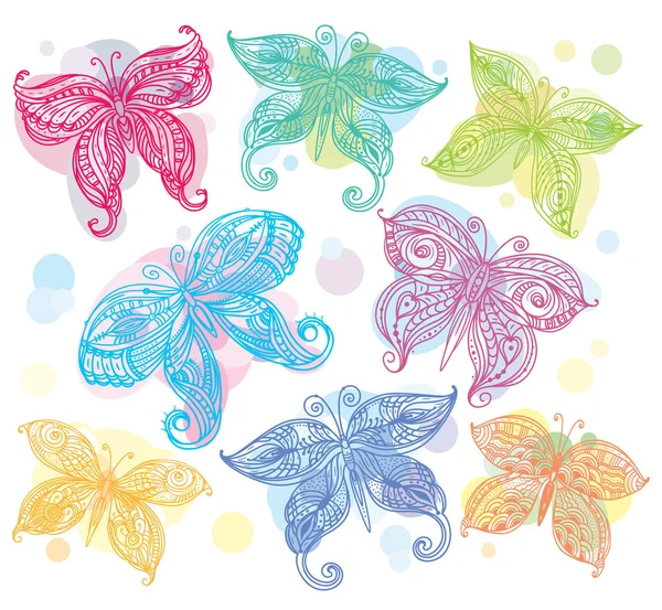 Ensemble de papillons — Image vectorielle