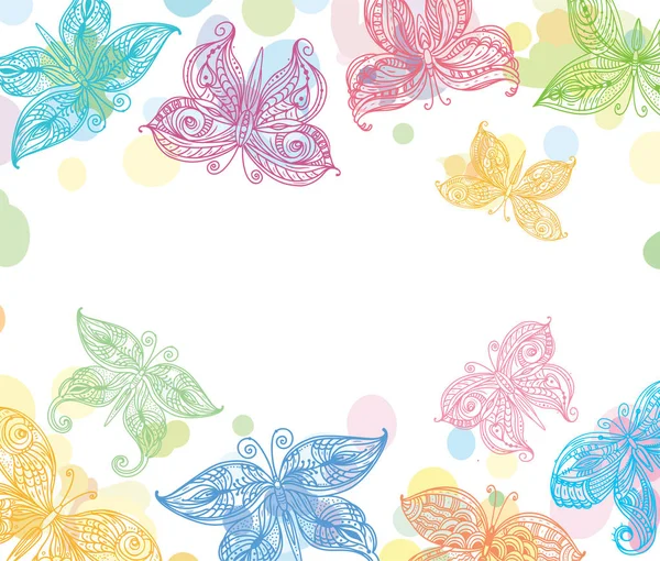Background with ornate butterflies Vector Graphics
