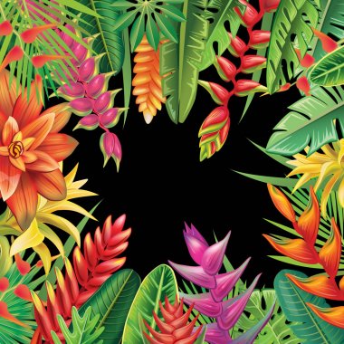 Çerçevelemek--dan tropikal bitki