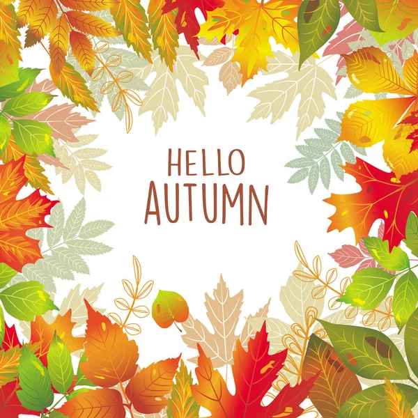 秋天的叶子的季节性框架 — 图库矢量图片