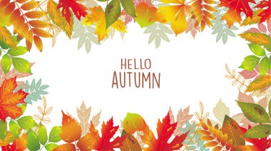 Sonbahar yaprakları mevsimlik bayrağı