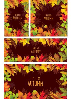 Sonbahar yaprak afiş kümesi