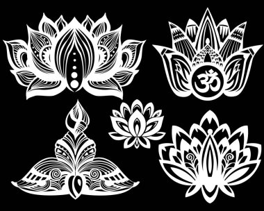 Süs Lotus çiçekleri kümesi