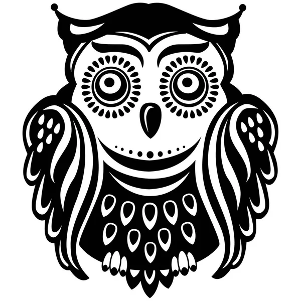 Hibou décoré stylisé — Image vectorielle