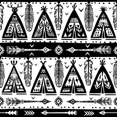 Wigwams, oklar ve tüyler ile sorunsuz