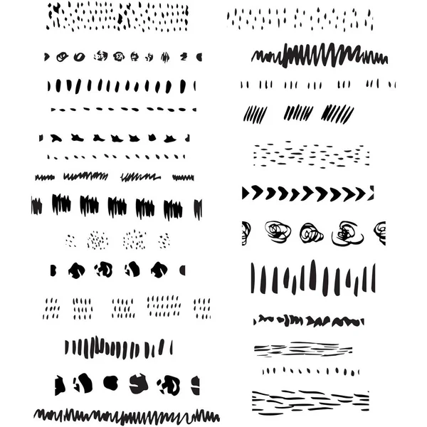 Set of grunge Pattern brushes — Stock Vector