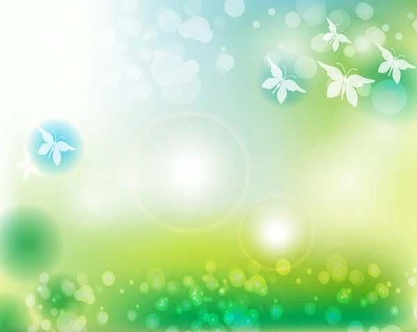 抽象自然绿色春天背景 — 图库矢量图片