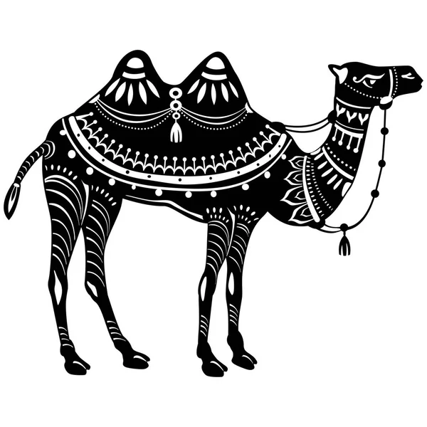 装飾的なラクダの様式化された図 — ストックベクタ