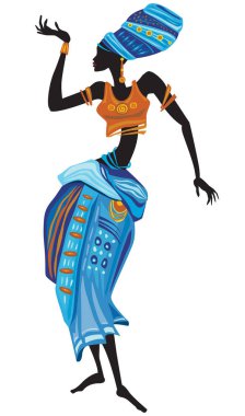 Etnik giyinmiş güzel Afrikalı kadın