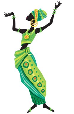 Etnik giyinmiş güzel Afrikalı kadın