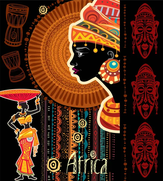 Modèle avec motif africain — Image vectorielle