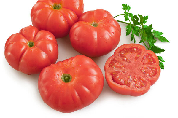 Group of red fresh tomatoes vegetables