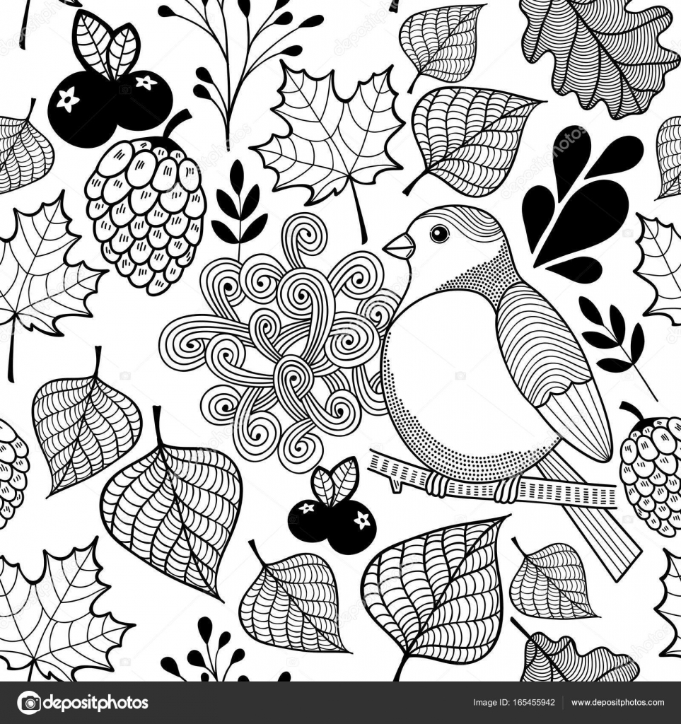 Motif Oiseau Sur La Branche Un Image Vectorielle Ekapanova