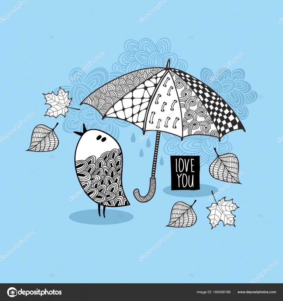 Immagini vettoriali stock di Rain fall coloring | DepositPhotos, image size:963x1024