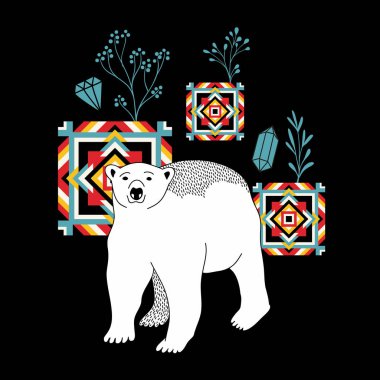 Kutup ayısı ile Dekoratif baskı.