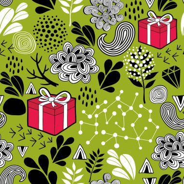 Hediye kutuları ile sorunsuz duvar kağıdı