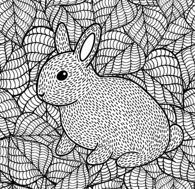 Sevimli küçük tavşan. 