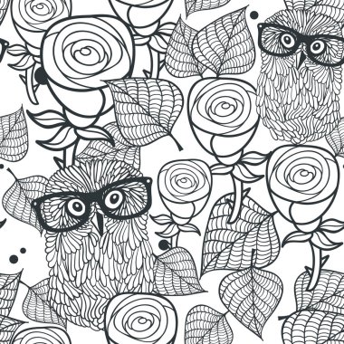 Sevimli kuşlarla kusursuz desen 