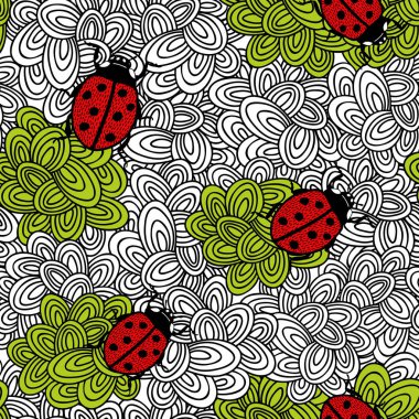 ladybugs ile Seamless Modeli 