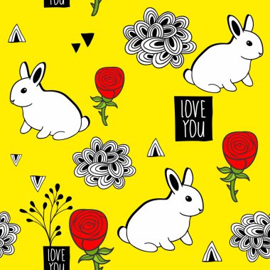 beyaz tavşan deseni 