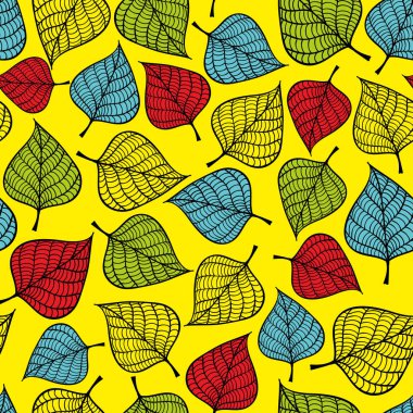  sonbahar yaprakları ile desen.