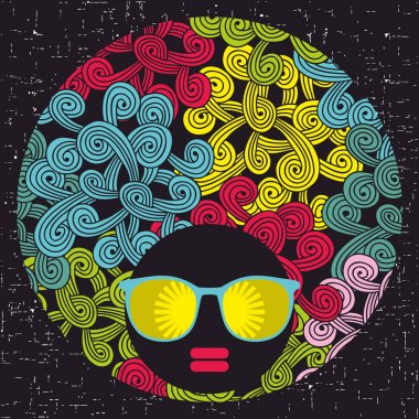  güneş gözlüğü Afro kız