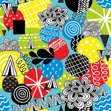 ile Seamless Modeli el çizilmiş daireler.