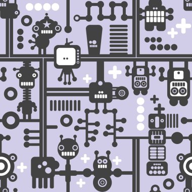 arka plan ile küçük robotlar. 