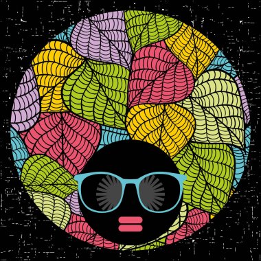 Soyut koyu tenli kadın portresi