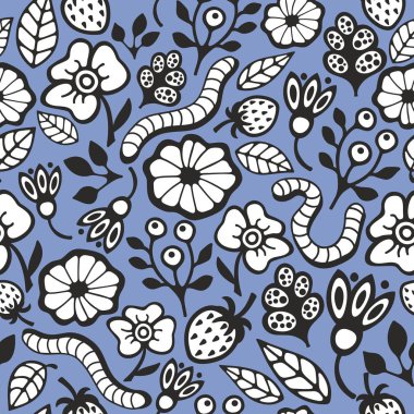 Solucanlarla sorunsuz arka plan.