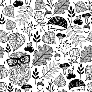  desen ile orman bitki ve hayvan.