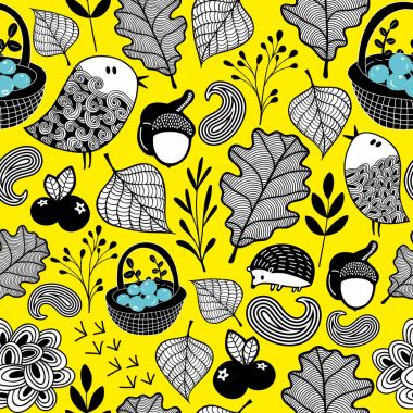 Sonbahar elemanları ile duvar kağıdı deseni