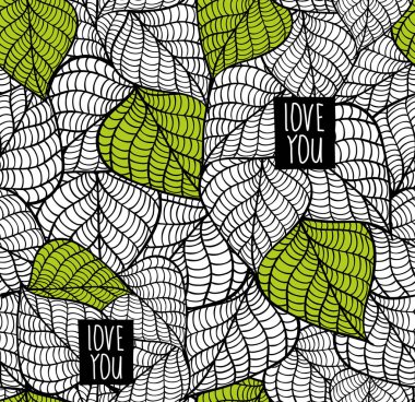 Doğal yaprakları ile Seamless Modeli.