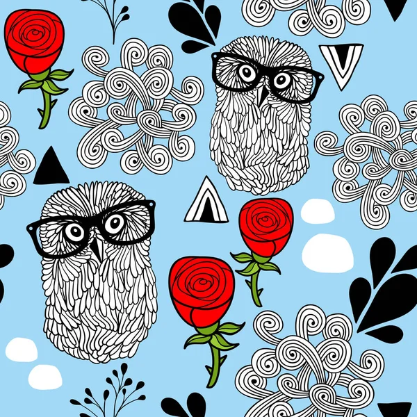 Kış baykuşlar sorunsuz arka plan.