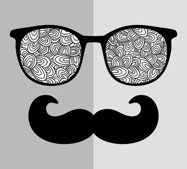 Homem em óculos de sol e com bigode —  Vetores de Stock