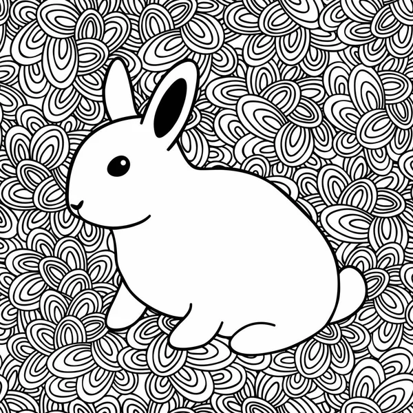 Conejo blanco dibujado a mano — Vector de stock
