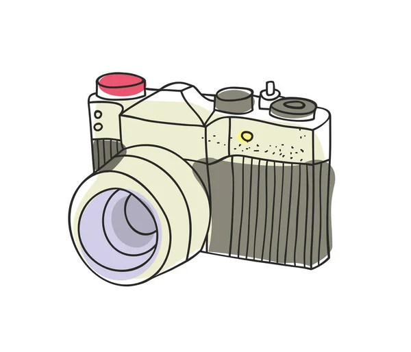 Hand drawn vintage camera. — Stock Vector