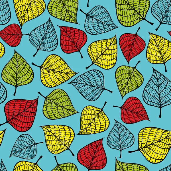 Modèle sans couture avec des feuilles — Image vectorielle