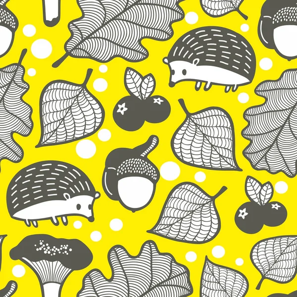 Seamless pattern with forest elements