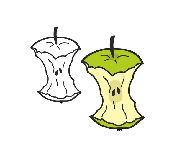 Σύνολο δύο δαγκωμένο μήλα — Διανυσματικό Αρχείο