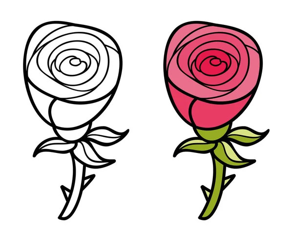 Krásný kreslený růže. — Stockový vektor