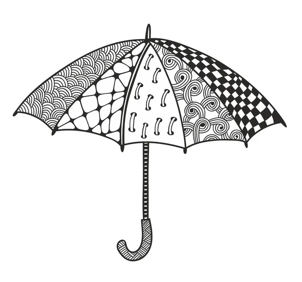 Guarda-chuva Doodle para colorir . —  Vetores de Stock