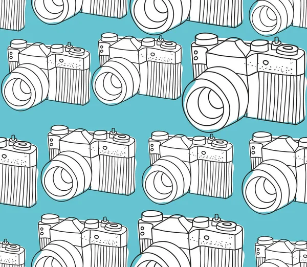 Seamless pattern with  photo cameras — Stock Vector