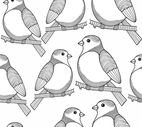 Lindo patrón de aves — Vector de stock