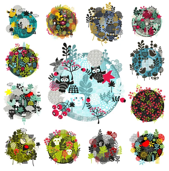 Collection de tirages ronds — Image vectorielle