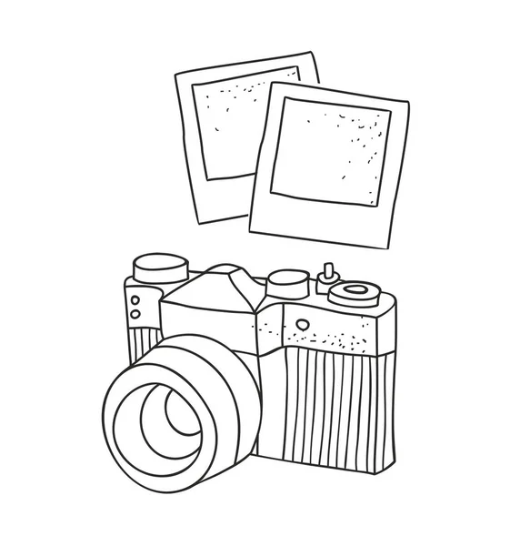 Hand drawn vintage camera. — Stock Vector