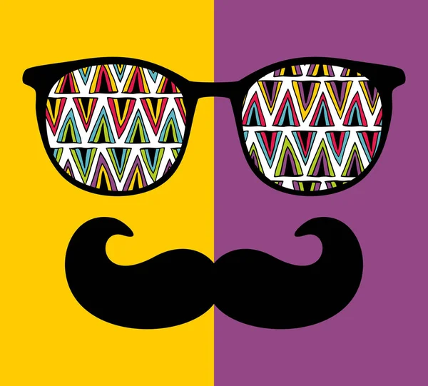 Retro-Mann mit Brille. — Stockvektor