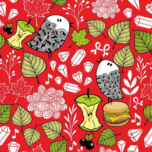 doodle kuşlar ile Seamless Modeli 