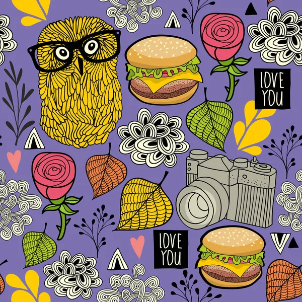 Hamburger ile sorunsuz arka plan 