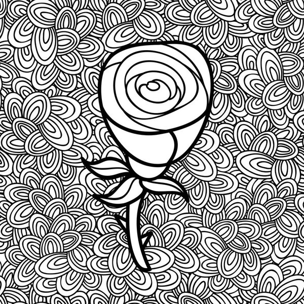 Siyah ve beyaz çiçek — Stok Vektör